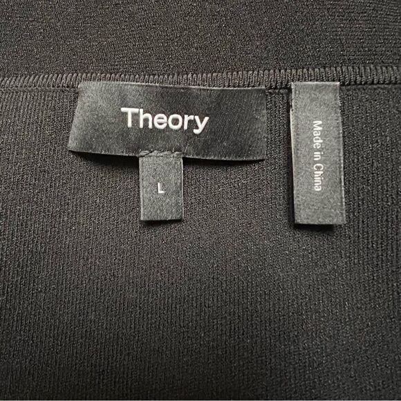 THEORY Stretch-crepe wrinkle resistant midi dress in Black Large MSRP $425 - Picture 9 of 10